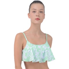 Clean Ornament Tribal Flowers  Frill Bikini Top by ConteMonfrey