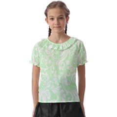 Clean Ornament Tribal Flowers  Kids  Frill Chiffon Blouse by ConteMonfrey