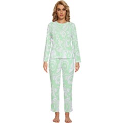 Clean Ornament Tribal Flowers  Womens  Long Sleeve Lightweight Pajamas Set