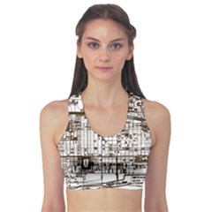 Antique Oriental Town Map  Sports Bra by ConteMonfrey