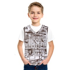 Antique Oriental Town Map  Kids  Basketball Tank Top by ConteMonfrey