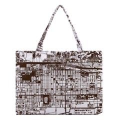 Antique Oriental Town Map  Medium Tote Bag by ConteMonfrey