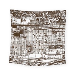 Antique Oriental Town Map  Square Tapestry (small) by ConteMonfrey