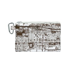 Antique Oriental Town Map  Canvas Cosmetic Bag (small) by ConteMonfrey