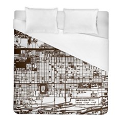 Antique Oriental Town Map  Duvet Cover (full/ Double Size) by ConteMonfrey