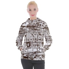 Antique Oriental Town Map  Women s Hooded Pullover by ConteMonfrey