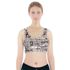 Antique Oriental Town Map  Sports Bra With Pocket by ConteMonfrey