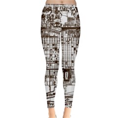 Antique Oriental Town Map  Inside Out Leggings by ConteMonfrey