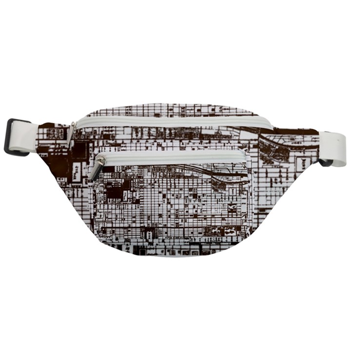 Antique Oriental Town Map  Fanny Pack