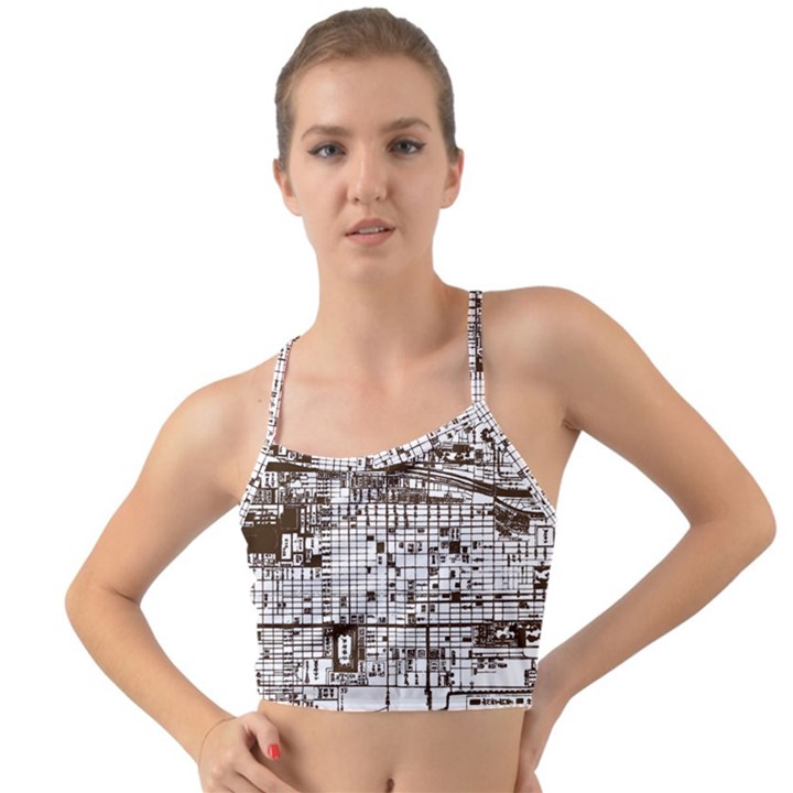 Antique Oriental Town Map  Mini Tank Bikini Top