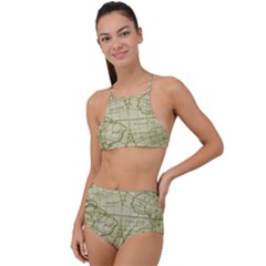 Vintage Mapa Mundi  High Waist Tankini Set by ConteMonfrey