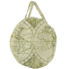 Vintage Mapa Mundi  Giant Round Zipper Tote by ConteMonfrey