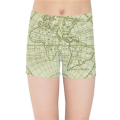 Vintage Mapa Mundi  Kids  Sports Shorts by ConteMonfrey