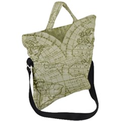 Vintage Mapa Mundi  Fold Over Handle Tote Bag by ConteMonfrey