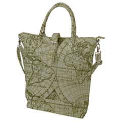 Vintage Mapa Mundi  Buckle Top Tote Bag by ConteMonfrey