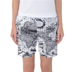 Antique Mapa Mundi Revisited Women s Basketball Shorts by ConteMonfrey