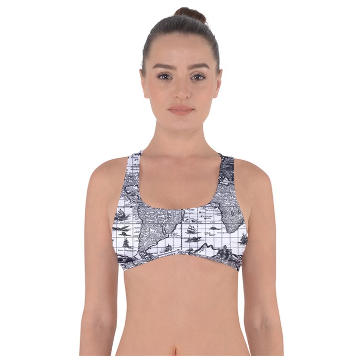 Antique Mapa Mundi Revisited Got No Strings Sports Bra