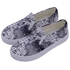 Antique Mapa Mundi Revisited Kids  Canvas Slip Ons by ConteMonfrey