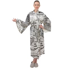 Antique Mapa Mundi Revisited Maxi Velour Kimono by ConteMonfrey