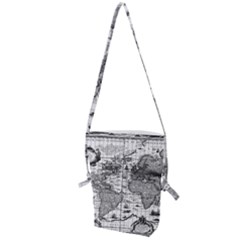 Antique Mapa Mundi Revisited Folding Shoulder Bag by ConteMonfrey