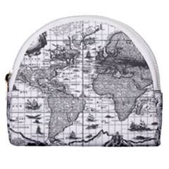 Antique Mapa Mundi Revisited Horseshoe Style Canvas Pouch by ConteMonfrey