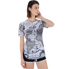 Antique Mapa Mundi Revisited Perpetual Short Sleeve T-shirt by ConteMonfrey