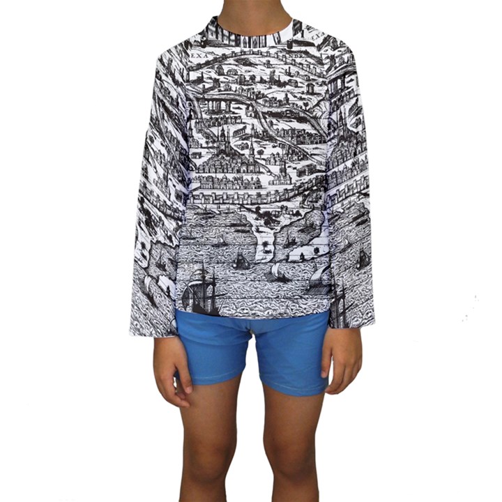 Old Civilization Kids  Long Sleeve Swimwear