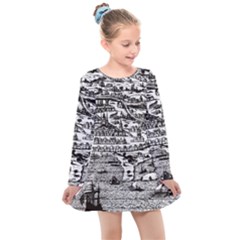 Old Civilization Kids  Long Sleeve Dress by ConteMonfrey