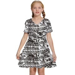 Old Civilization Kids  Short Sleeve Tiered Mini Dress by ConteMonfrey