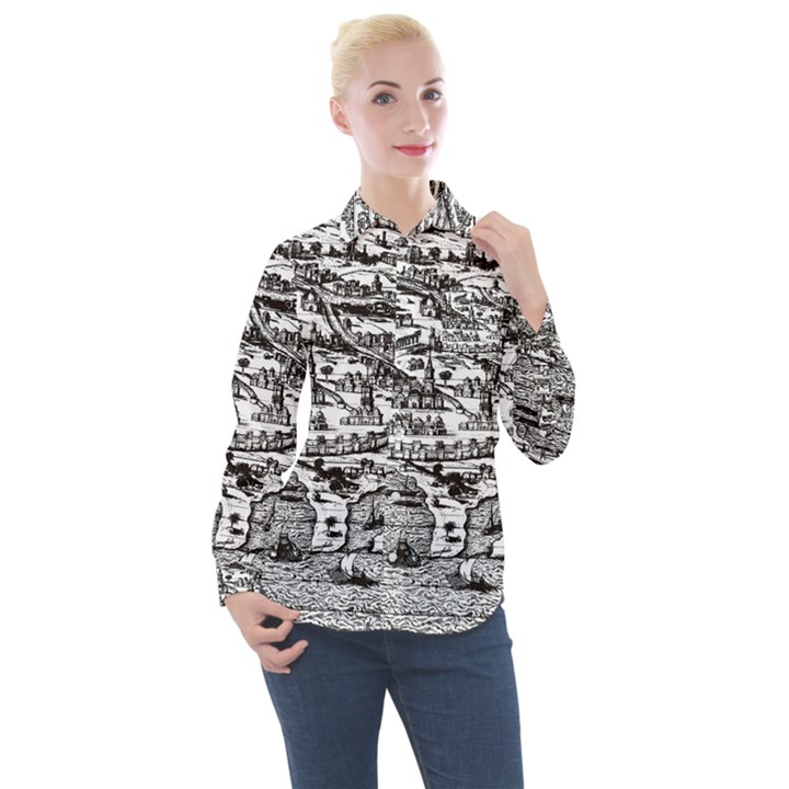 Old Civilization Women s Long Sleeve Pocket Shirt