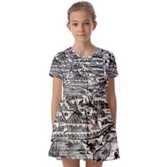 Old Civilization Kids  Short Sleeve Pinafore Style Dress by ConteMonfrey