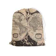 World Map - Nova Delineatio Totius Orbis Terrarum -  1659-1733 Drawstring Pouch (xl) by ConteMonfrey