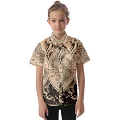 World Map - Nova Delineatio Totius Orbis Terrarum -  1659-1733 Kids  Short Sleeve Shirt by ConteMonfrey