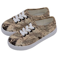 World Map - Nova Delineatio Totius Orbis Terrarum -  1659-1733 Kids  Classic Low Top Sneakers