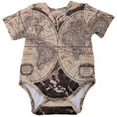 World Map - Nova Delineatio Totius Orbis Terrarum -  1659-1733 Baby Short Sleeve Bodysuit by ConteMonfrey