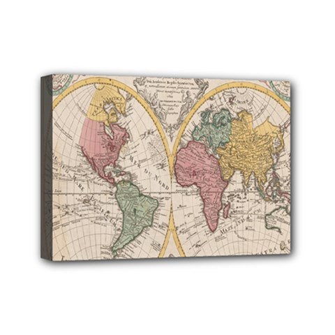 Mapa Mundi 1775 Mini Canvas 7  X 5  (stretched) by ConteMonfrey