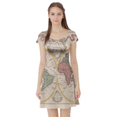 Mapa Mundi 1775 Short Sleeve Skater Dress by ConteMonfrey