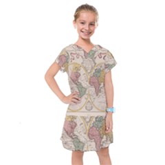 Mapa Mundi 1775 Kids  Drop Waist Dress by ConteMonfrey