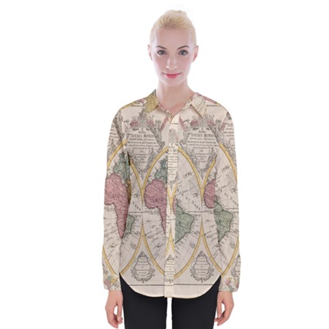 Mapa Mundi 1775 Womens Long Sleeve Shirt by ConteMonfrey