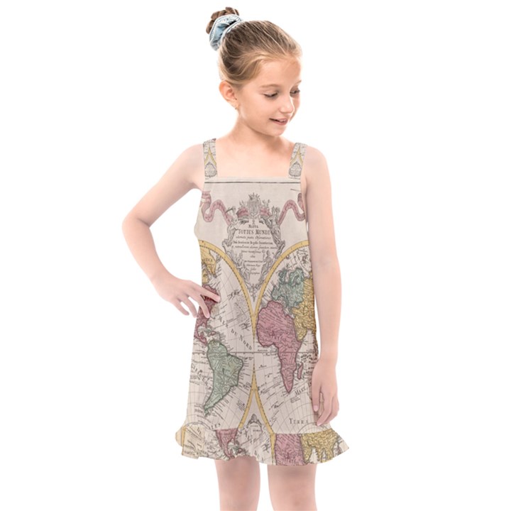 Mapa Mundi 1775 Kids  Overall Dress