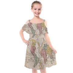 Mapa Mundi 1775 Kids  Cut Out Shoulders Chiffon Dress by ConteMonfrey