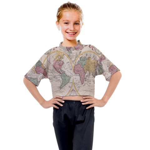 Mapa Mundi 1775 Kids Mock Neck Tee by ConteMonfrey