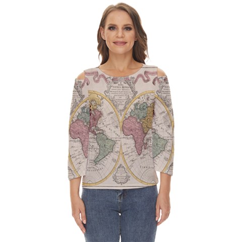 Mapa Mundi 1775 Cut Out Wide Sleeve Top by ConteMonfrey