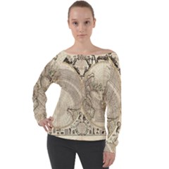 Mapa Mundi - 1774 Off Shoulder Long Sleeve Velour Top by ConteMonfrey