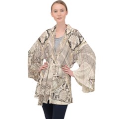 Mapa Mundi - 1774 Long Sleeve Velvet Kimono  by ConteMonfrey