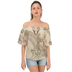 Mapa Mundi - 1774 Off Shoulder Short Sleeve Top by ConteMonfrey