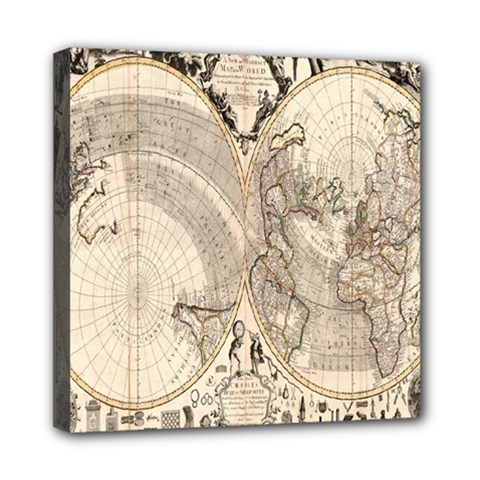 Mapa Mundi - 1774 Mini Canvas 8  X 8  (stretched) by ConteMonfrey