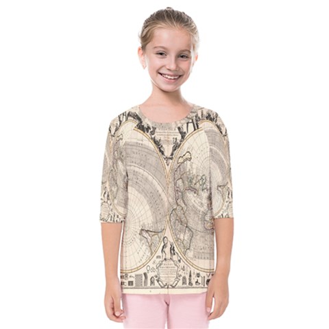 Mapa Mundi - 1774 Kids  Quarter Sleeve Raglan Tee by ConteMonfrey