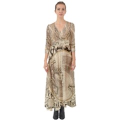 Mapa Mundi - 1774 Button Up Boho Maxi Dress by ConteMonfrey