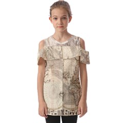 Mapa Mundi - 1774 Fold Over Open Sleeve Top by ConteMonfrey